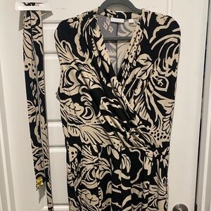 Black and Cream Shorts Romper with sash